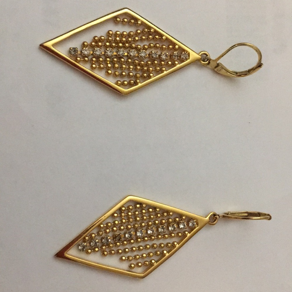 Joan Rivers diamond shaped dangle earrings
